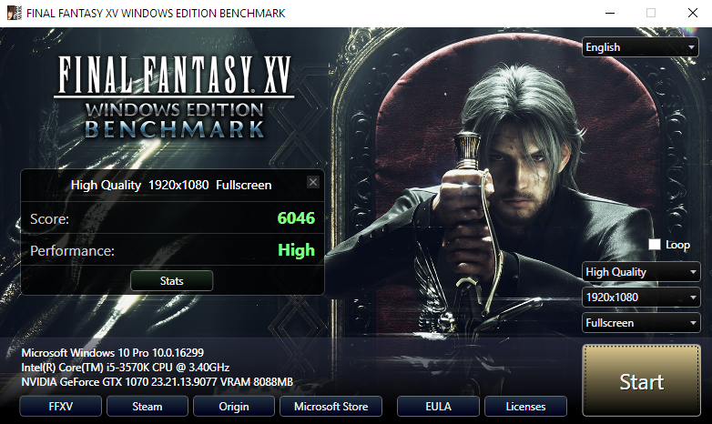 FINAL FANTASY XV BENCHMARK - ריכוז תוצאות
