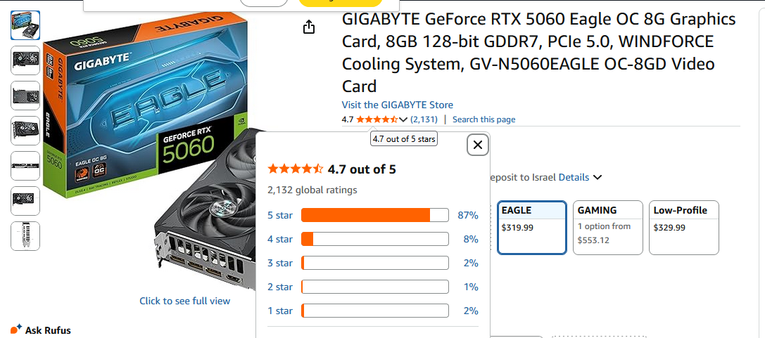 מחפש כרטיס מסך לגיימינג קל - בינוני RTX 5060 8GB