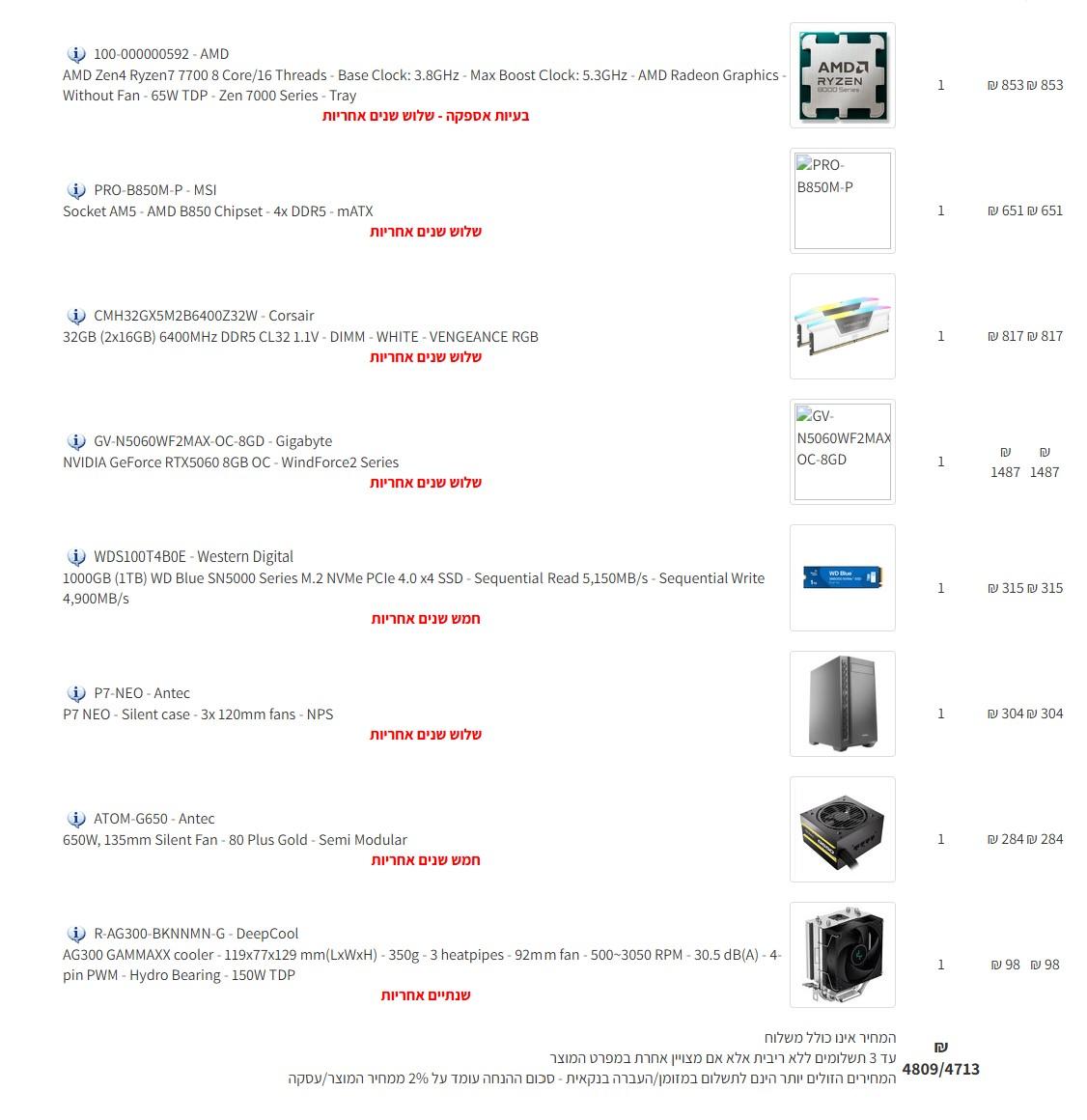 מעט גיימינג והרבה שעות מסך תכנות.  תקציב 6200.