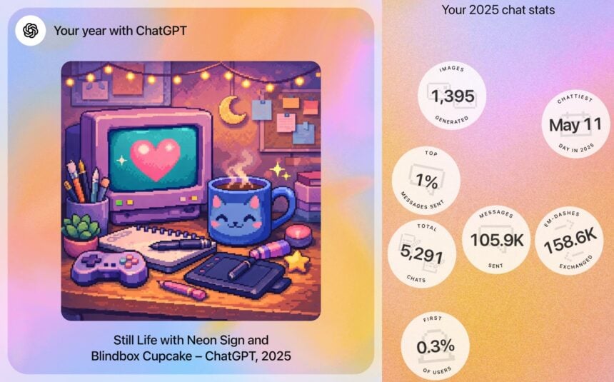 לא רק ספוטיפיי: OpenAI משיקה את "השנה שלכם ב-ChatGPT" עם תובנות אישיות ואומנות גנרטיבית