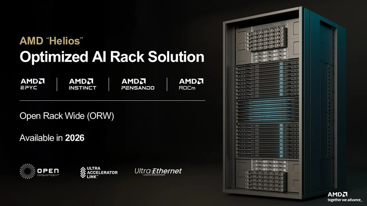 הדמיה רשמית של ארון השרתים AMD Helion המיועד לעומסי בינה מלאכותית