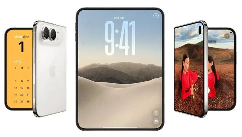 דגמי iPhone Duo של אפל במצב פתוח וסגור