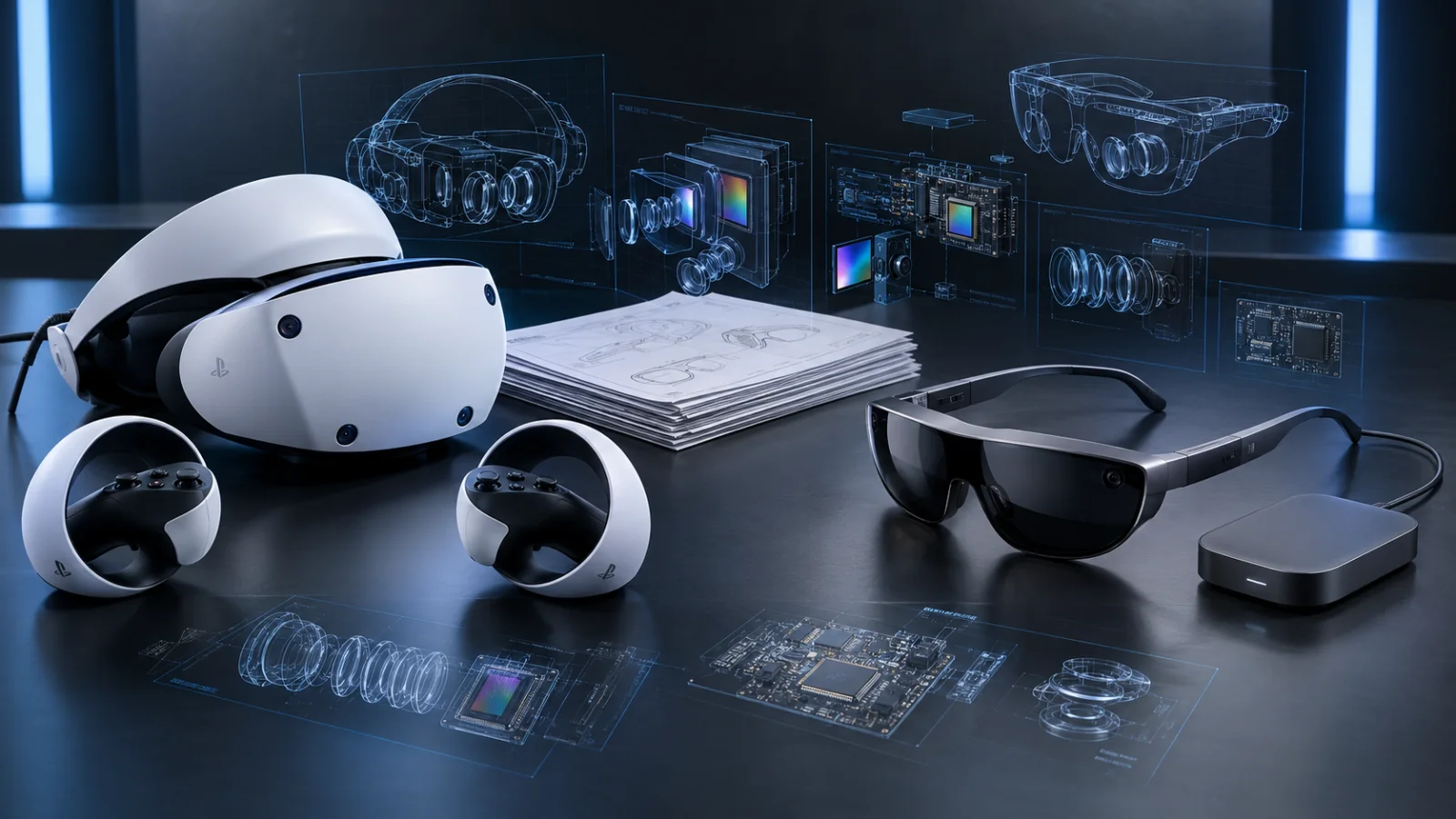 משקפי PlayStation VR2 של סוני מול משקפי Meta VR Glasses החדשים, על רקע המחשת העברת 419 פטנטים בתחום המציאות המדומה