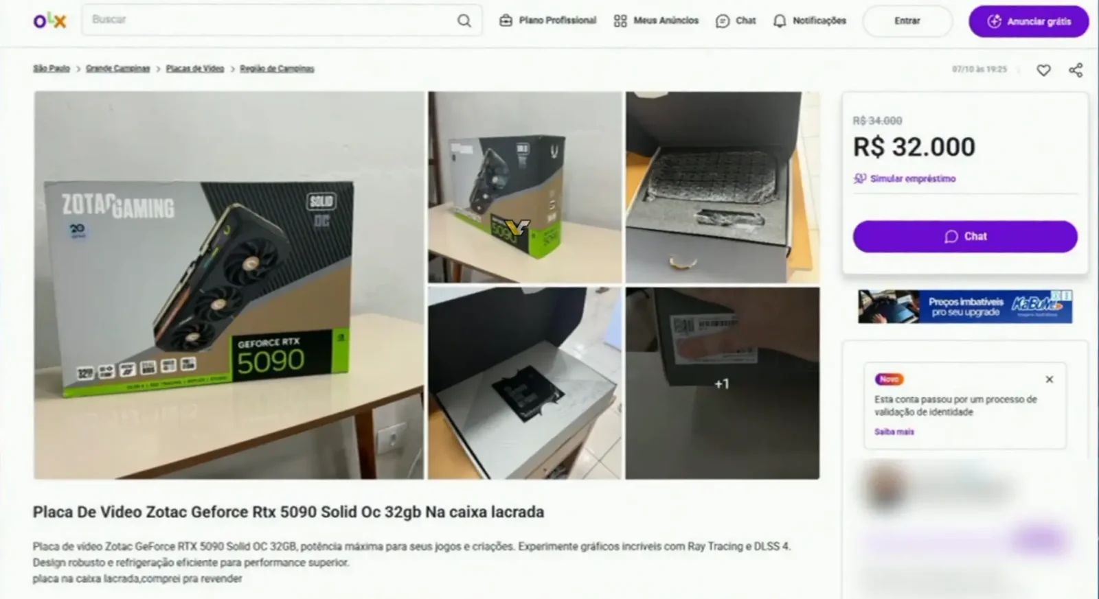 Someone tried to sell an RTX 5090 from a stolen $470K shipment online, with its serial number visible