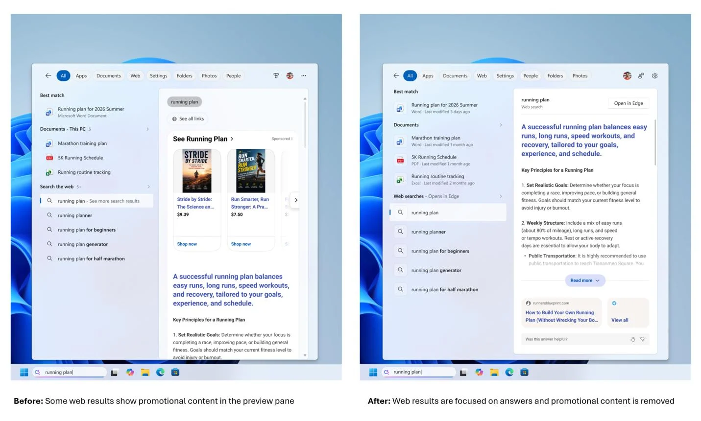 ממשק Windows Search המחודש עם אפשרות לביצוע פעולות מתוך תוצאות החיפוש